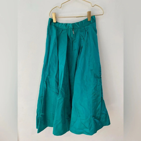 Vintage Dynasty Silk green maxi long skirt - Picture 4 of 5